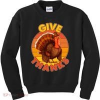 Thanksgiving Give Thanks Emblem Kids Sweatshirt thumb 0