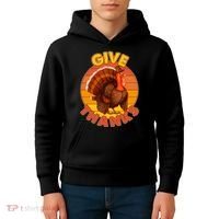Thanksgiving Give Thanks Emblem Kids Hoodie thumb 4