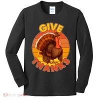 Thanksgiving Give Thanks Emblem Kids Long Sleeve Shirt thumb 0