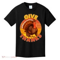 Thanksgiving Give Thanks Emblem Kids T-Shirt thumb 0