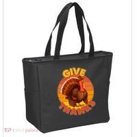 Thanksgiving Give Thanks Emblem Tote Bag thumb 2