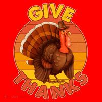 Thanksgiving Give Thanks Emblem Santa Hat thumb 1