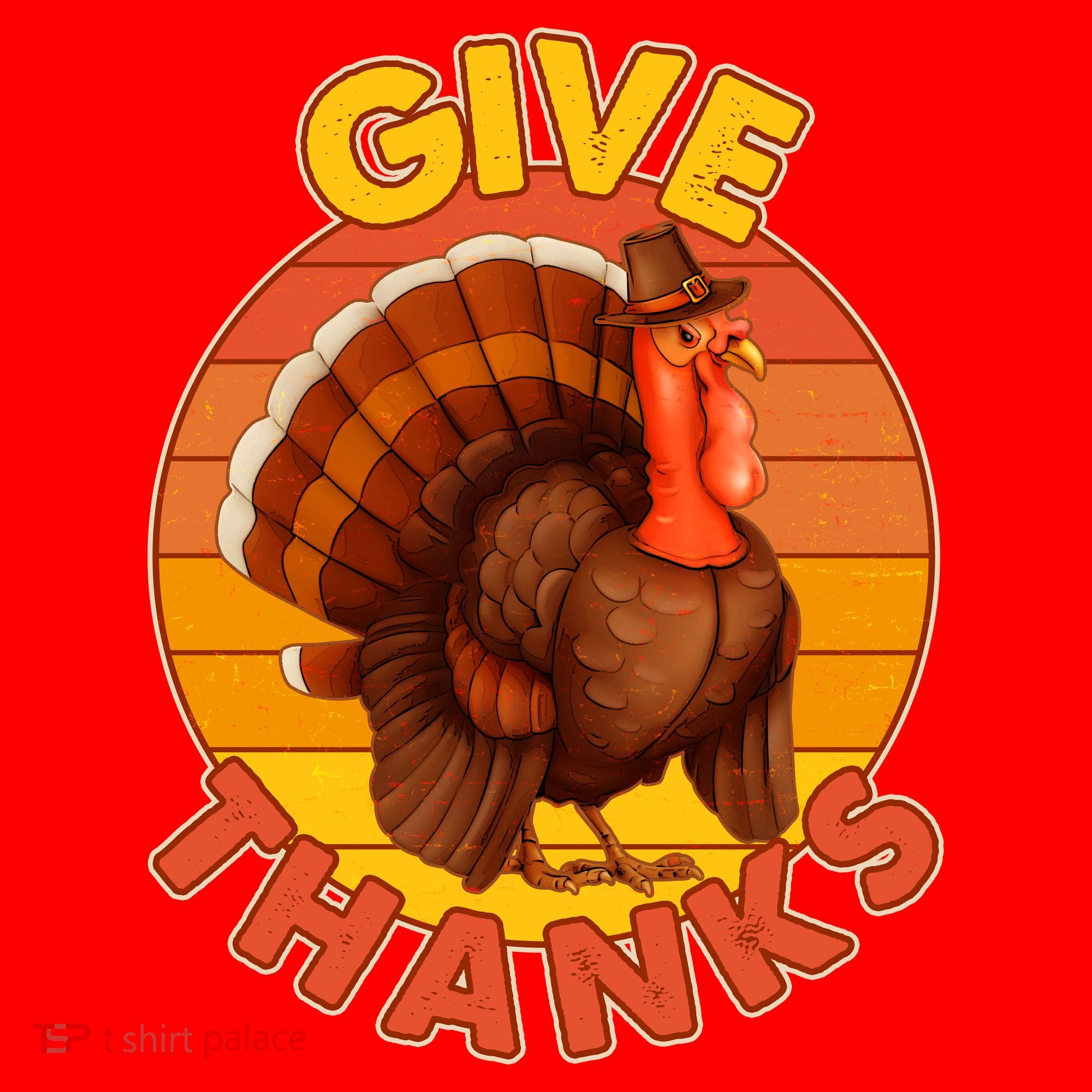 Thanksgiving Give Thanks Emblem Santa Hat