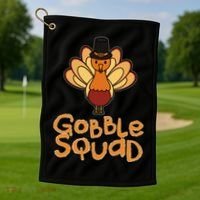 Thanksgiving Gobble Squad Golf Towel thumb 1