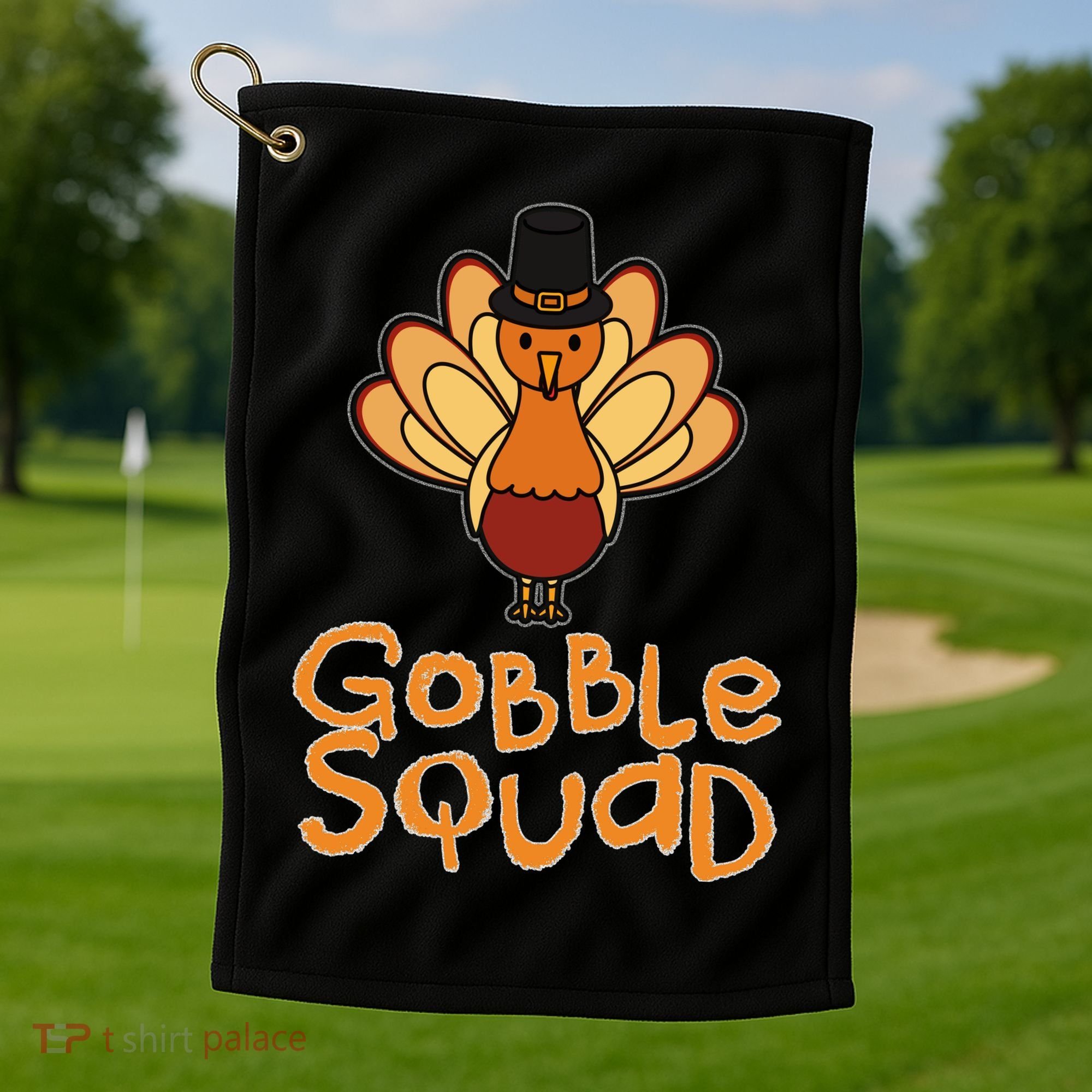 Thanksgiving Gobble Squad Golf Towel