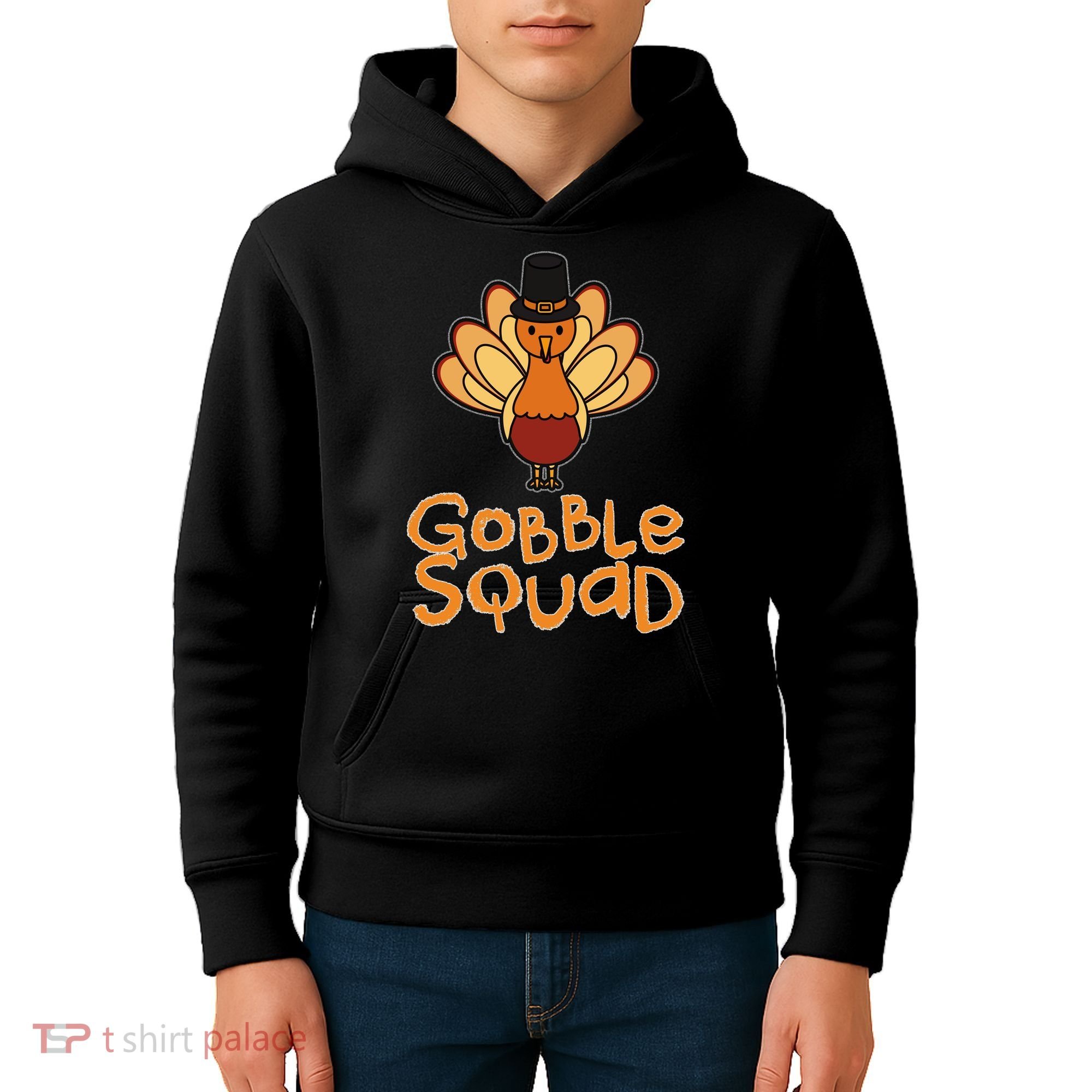 Thanksgiving Gobble Squad Kids Hoodie