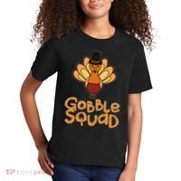 Thanksgiving Gobble Squad Kids T-Shirt thumb 2