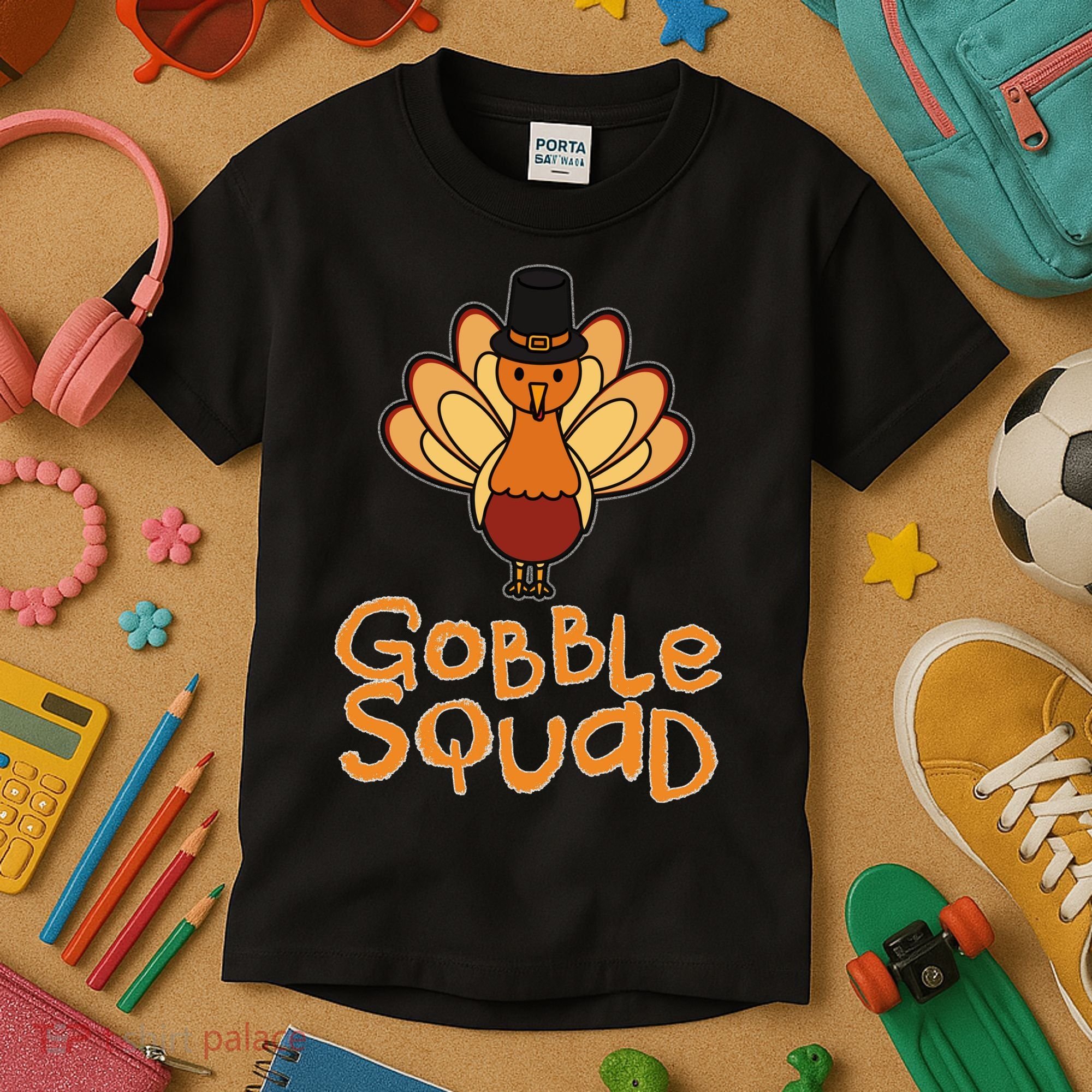 Thanksgiving Gobble Squad Kids T-Shirt