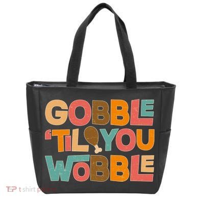 Thanksgiving Gobble 'Til You Wobble Dinner Vintage Tote Bag