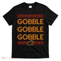 Thanksgiving Gobble X3 Ugly Sweater T-Shirt thumb 0