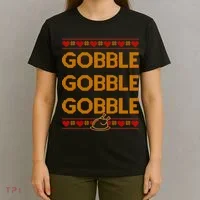 Thanksgiving Gobble X3 Ugly Sweater T-Shirt thumb 4