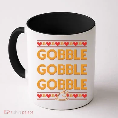 Thanksgiving Gobble X3 Ugly Sweater Coffee Mug