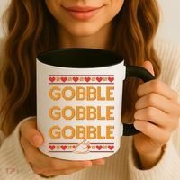 Thanksgiving Gobble X3 Ugly Sweater Coffee Mug thumb 3