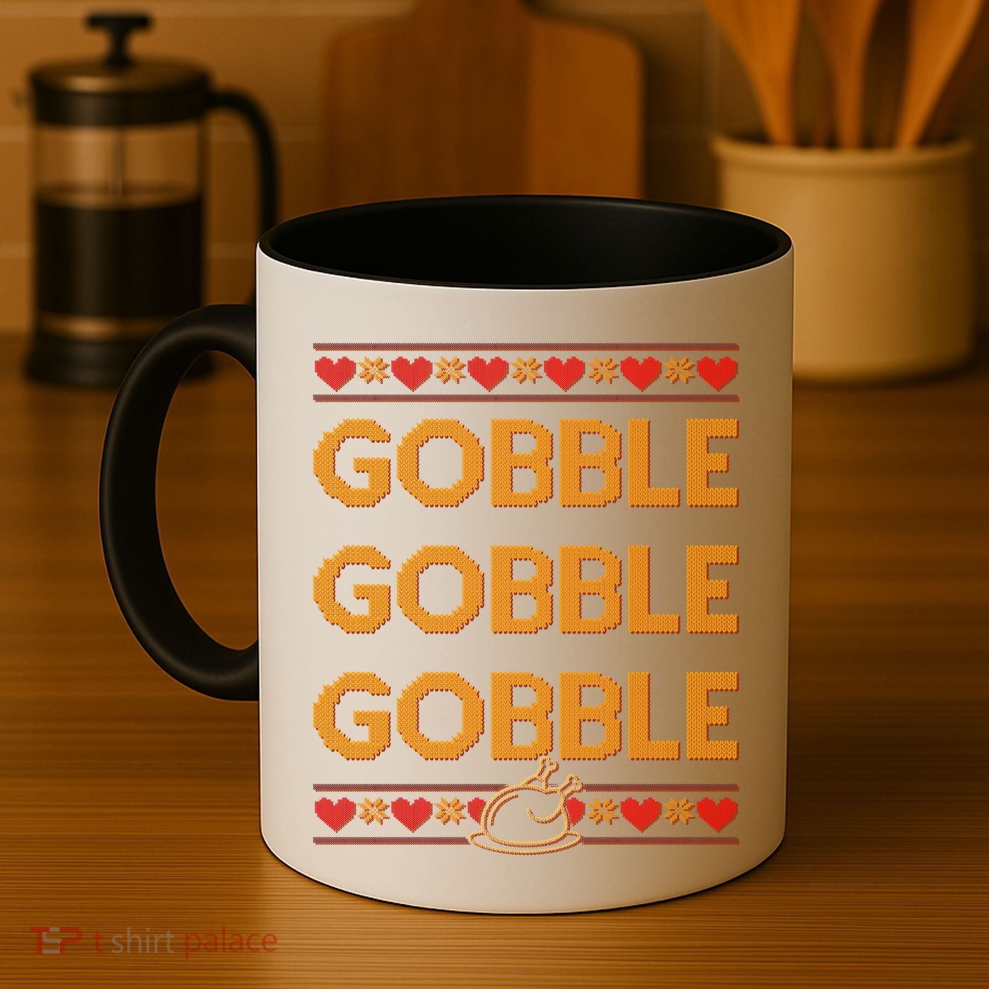 Thanksgiving Gobble X3 Ugly Sweater Coffee Mug