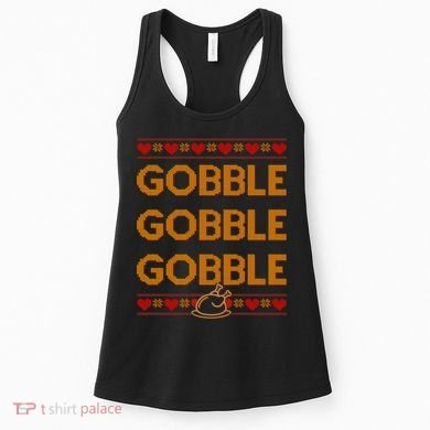 Thanksgiving Gobble X3 Ugly Sweater Women's Tank Top