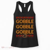 Thanksgiving Gobble X3 Ugly Sweater Women's Tank Top thumb 0