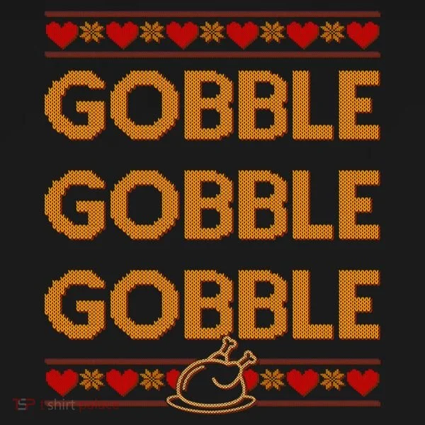 Thanksgiving Gobble X3 Ugly Sweater Toddler Hoodie