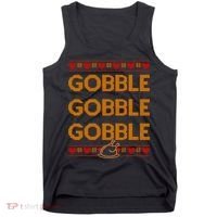 Thanksgiving Gobble X3 Ugly Sweater Tank Top thumb 0