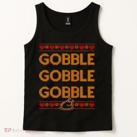 Thanksgiving Gobble X3 Ugly Sweater Tank Top thumb 2