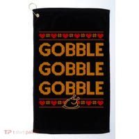 Thanksgiving Gobble X3 Ugly Sweater Golf Towel thumb 0