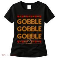 Thanksgiving Gobble X3 Ugly Sweater Women's T-Shirt thumb 0