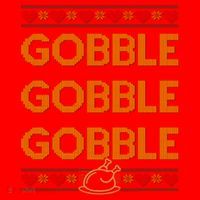 Thanksgiving Gobble X3 Ugly Sweater Santa Hat thumb 1