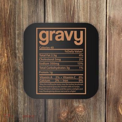 Thanksgiving Gravy Nutrition Facts Coaster