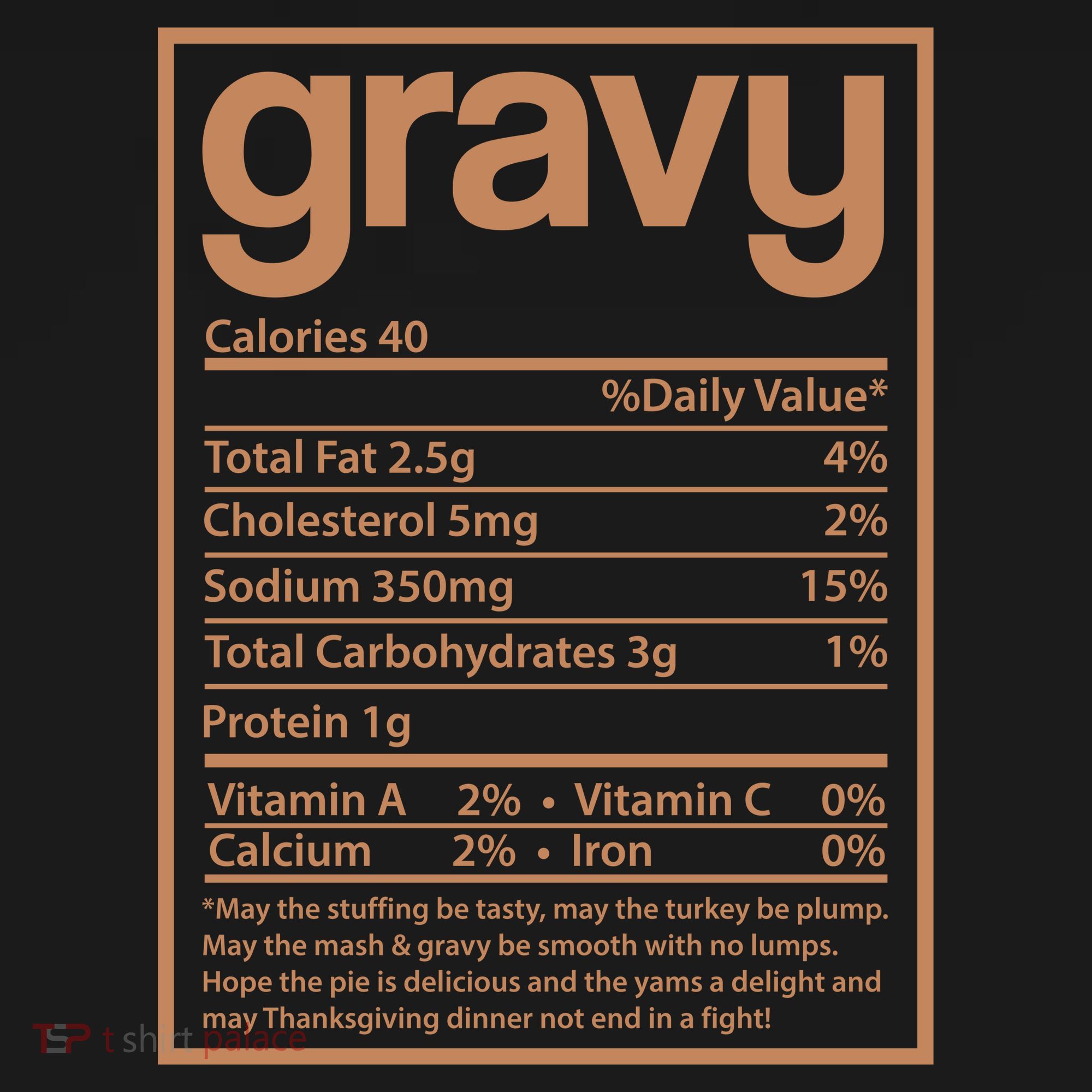 Thanksgiving Gravy Nutrition Facts Tote Bag