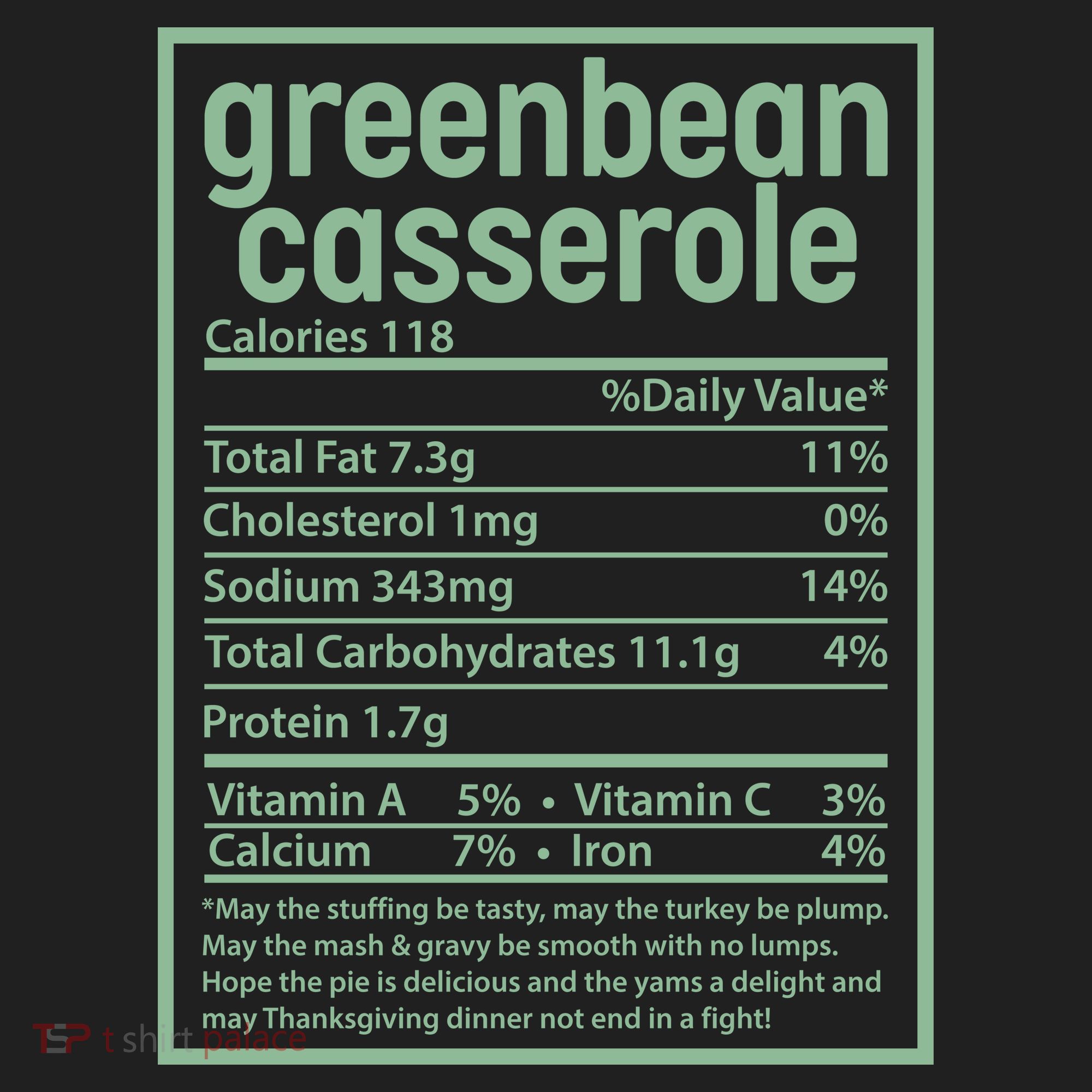 Thanksgiving Greenbean Casserole Nutrition Facts Women's Sweatshirt