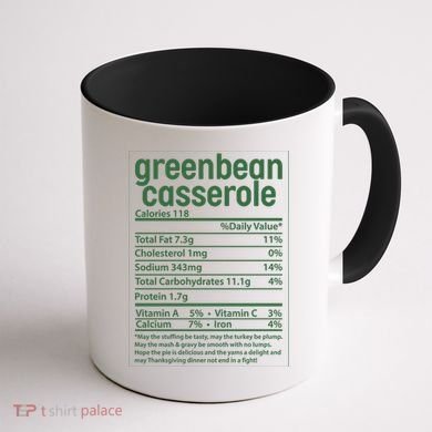 Thanksgiving Greenbean Casserole Nutrition Facts Coffee Mug back