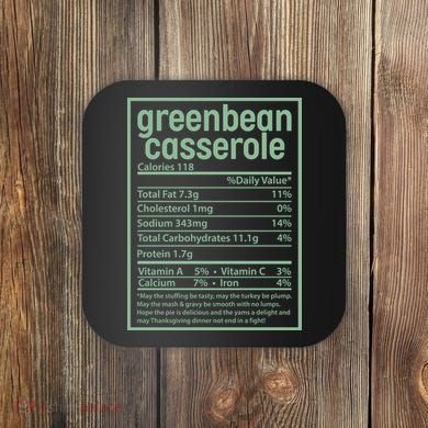 Thanksgiving Greenbean Casserole Nutrition Facts Coaster