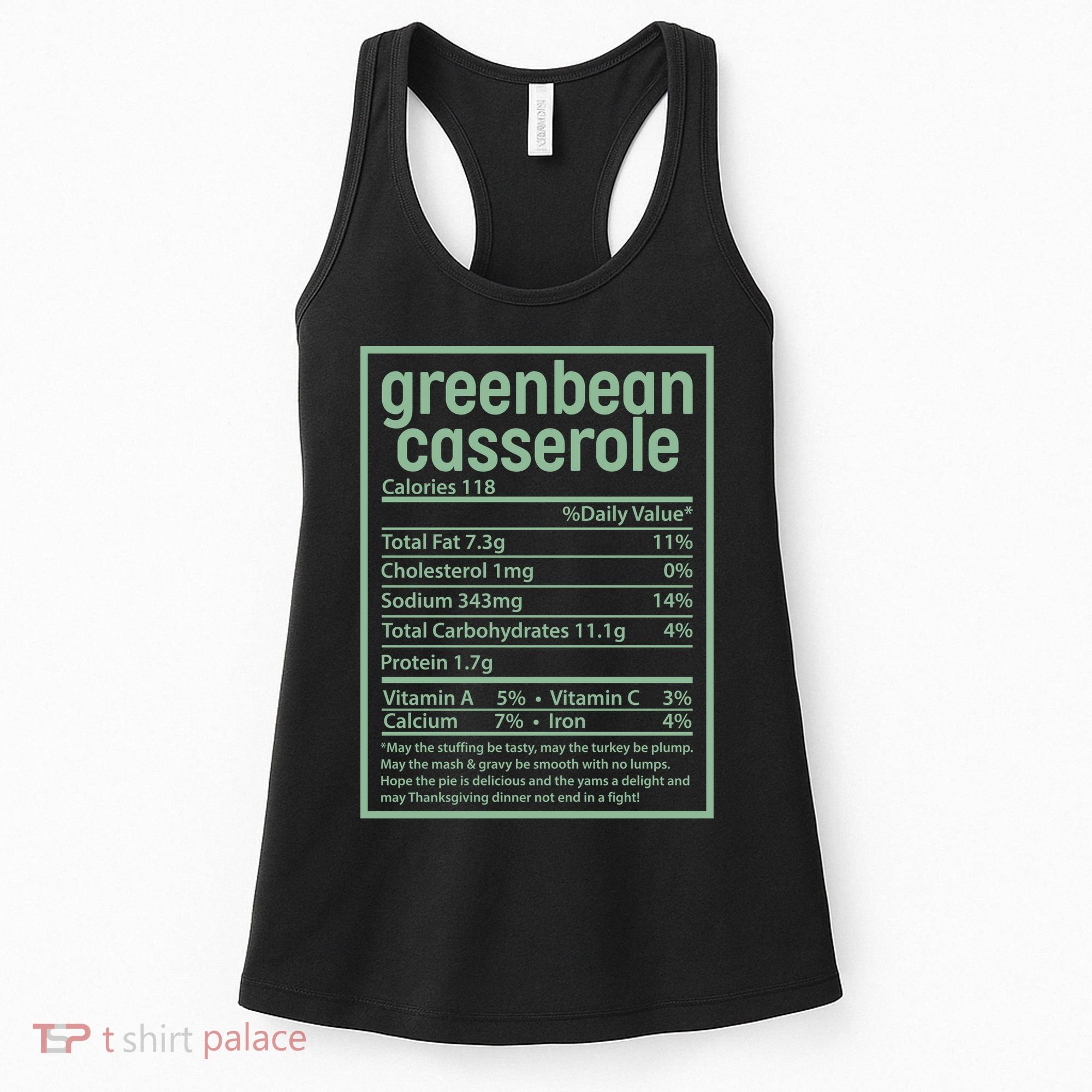 Thanksgiving Greenbean Casserole Nutrition Facts Women's Tank Top