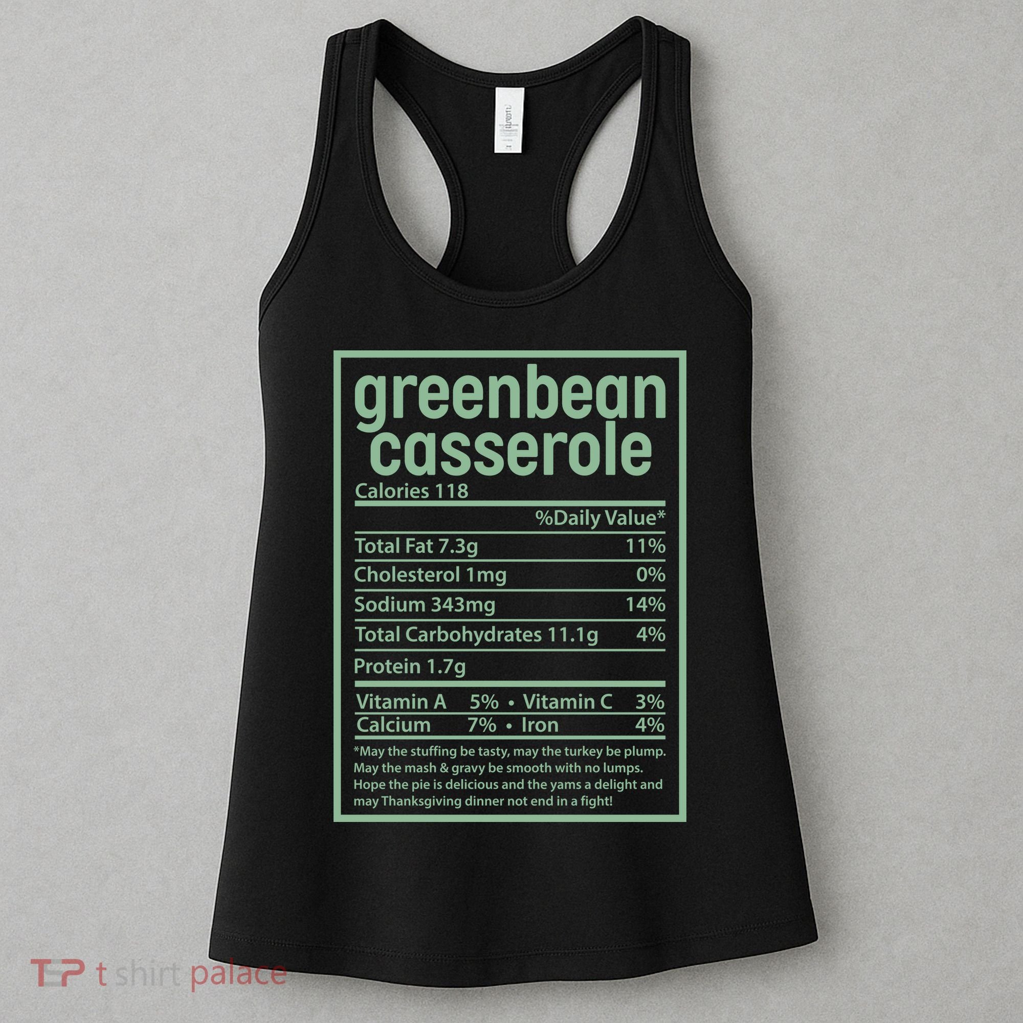Thanksgiving Greenbean Casserole Nutrition Facts Women's Tank Top