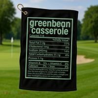 Thanksgiving Greenbean Casserole Nutrition Facts Golf Towel thumb 1