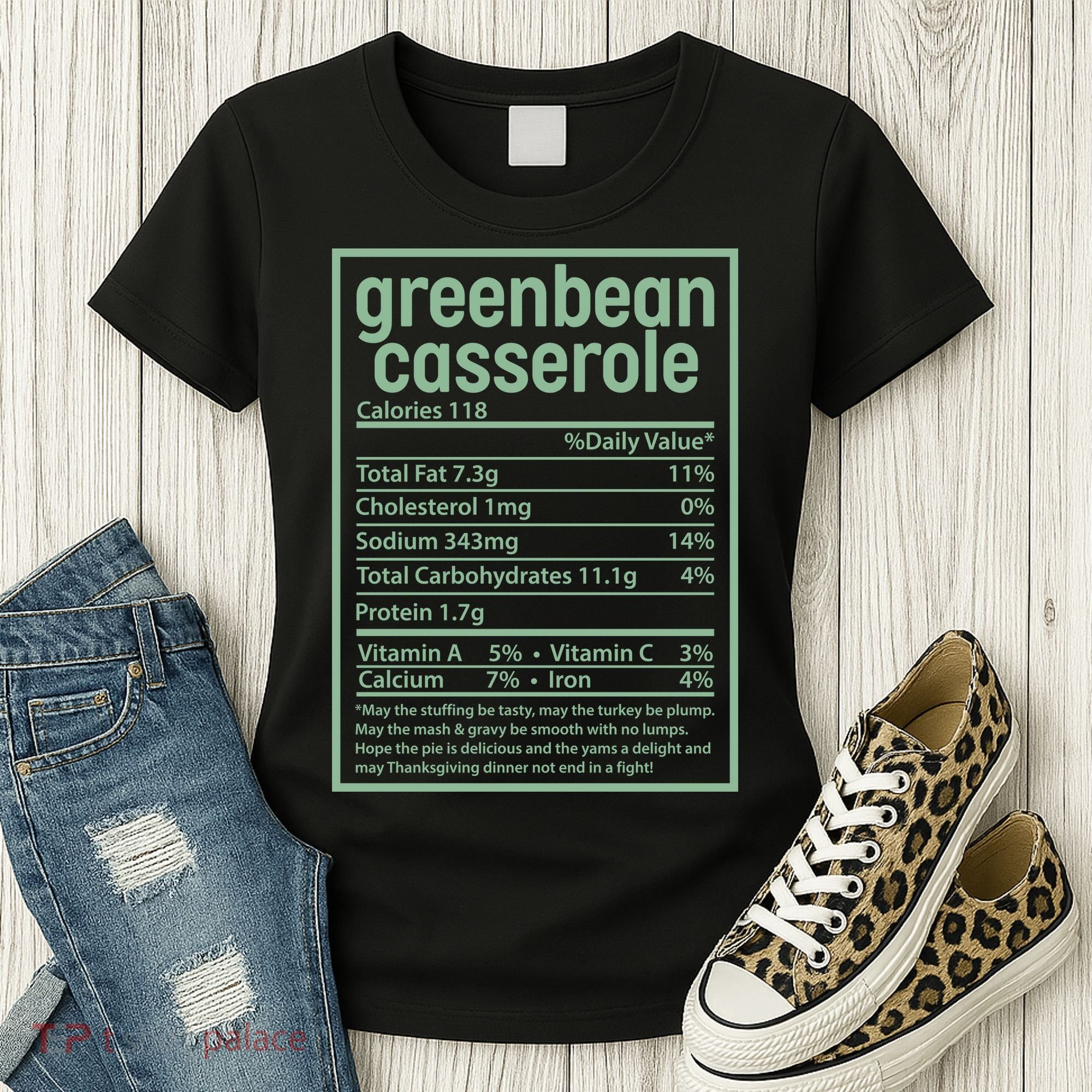 Thanksgiving Greenbean Casserole Nutrition Facts Women's T-Shirt