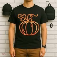 Thanksgiving Halloween Pumpkin Fall Autumn Plaid T-Shirt thumb 6