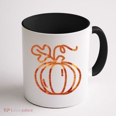 Thanksgiving Halloween Pumpkin Fall Autumn Plaid Coffee Mug back