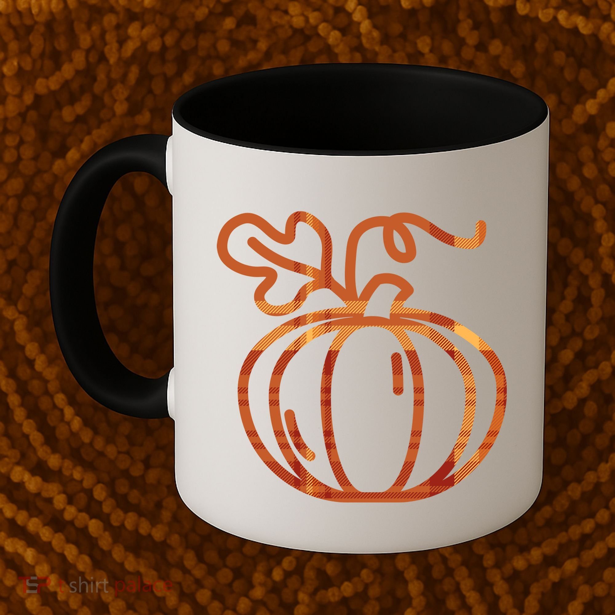 Thanksgiving Halloween Pumpkin Fall Autumn Plaid Coffee Mug