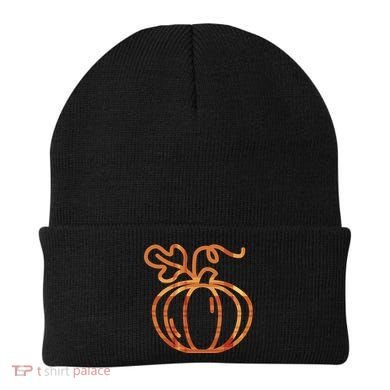 Thanksgiving Halloween Pumpkin Fall Autumn Plaid Beanie