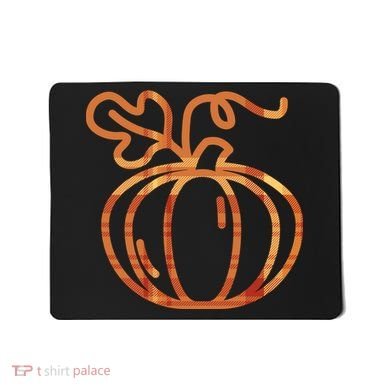 Thanksgiving Halloween Pumpkin Fall Autumn Plaid Mousepad