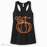 Thanksgiving Halloween Pumpkin Fall Autumn Plaid Women's Tank Top thumb 0