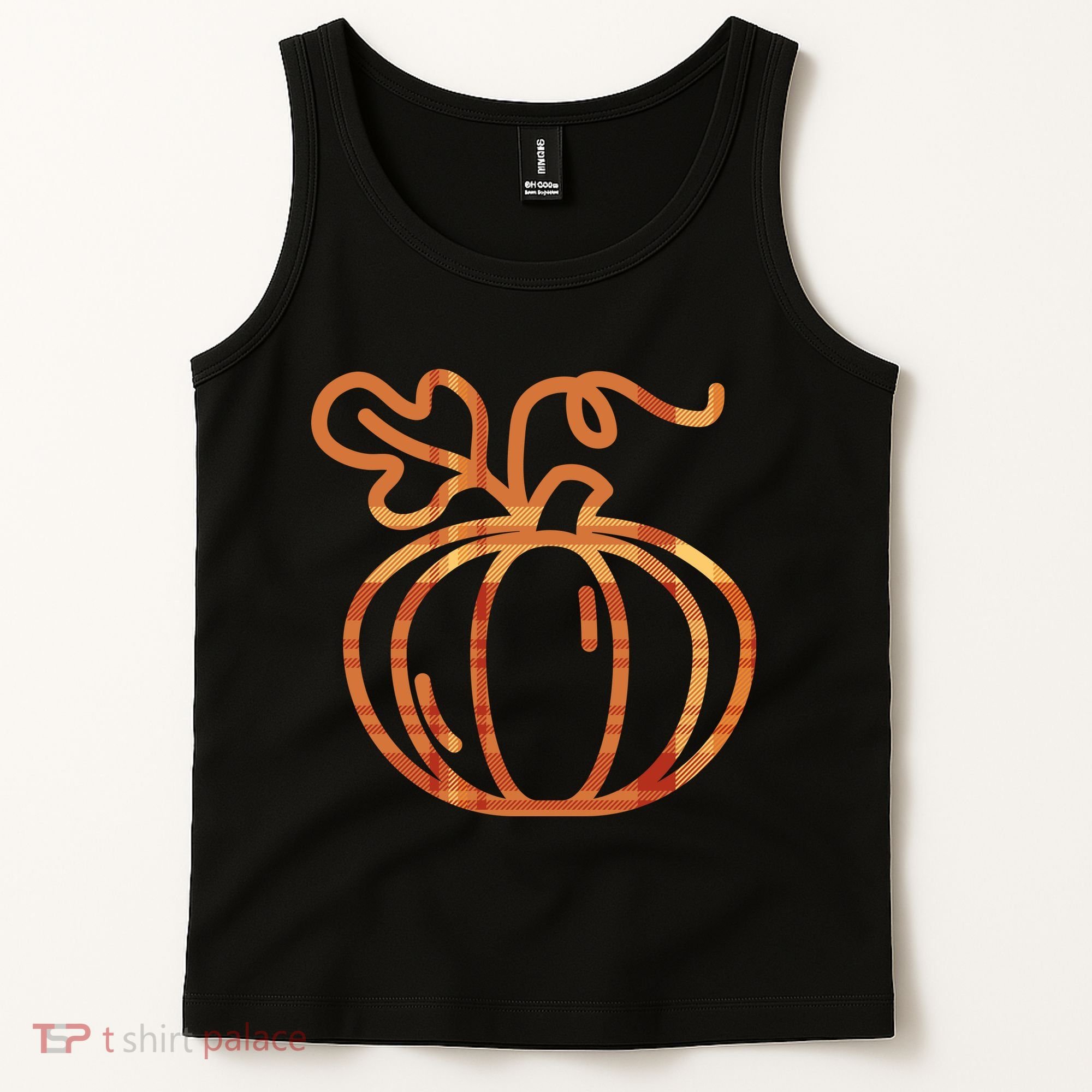 Thanksgiving Halloween Pumpkin Fall Autumn Plaid Tank Top
