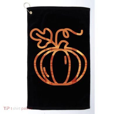Thanksgiving Halloween Pumpkin Fall Autumn Plaid Golf Towel