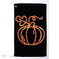 Thanksgiving Halloween Pumpkin Fall Autumn Plaid Golf Towel thumb 0