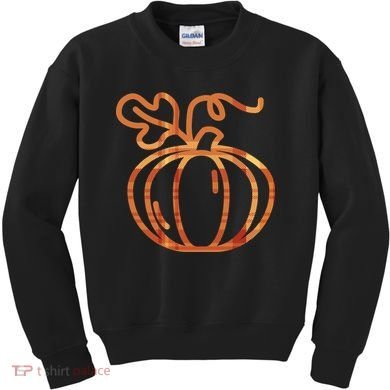 Thanksgiving Halloween Pumpkin Fall Autumn Plaid Kids Sweatshirt