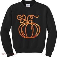 Thanksgiving Halloween Pumpkin Fall Autumn Plaid Kids Sweatshirt thumb 0