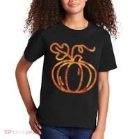 Thanksgiving Halloween Pumpkin Fall Autumn Plaid Kids T-Shirt thumb 2