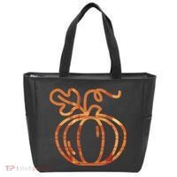 Thanksgiving Halloween Pumpkin Fall Autumn Plaid Tote Bag thumb 0