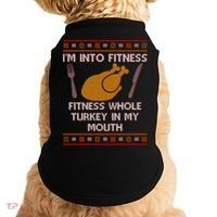 Thanksgiving I'm Into Fitness Ugly Sweater Doggie Tank thumb 0