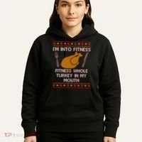 Thanksgiving I'm Into Fitness Ugly Sweater Hoodie thumb 5